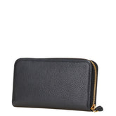 プラダ ラウンドファスナー 長財布 ネイビー レザー レディース PRADA 【中古】